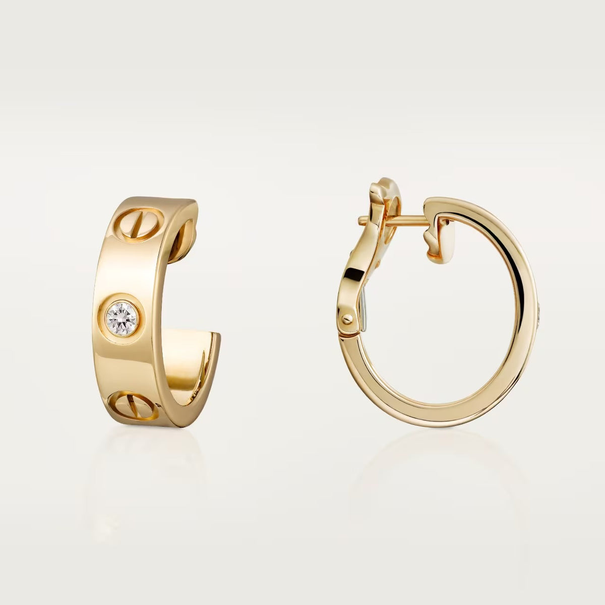 Love Hoop Earrings With Diamonds 18k Gold