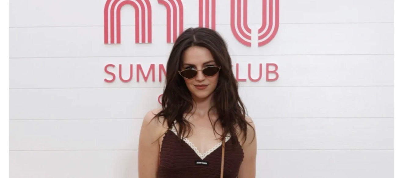 Women Miu Cat Eye Frame Brown Lense Sunglasses