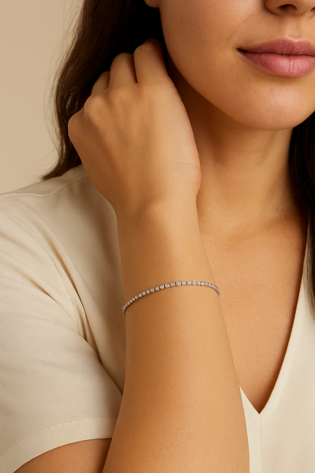 Silver Adjustable Tennis Bracelet