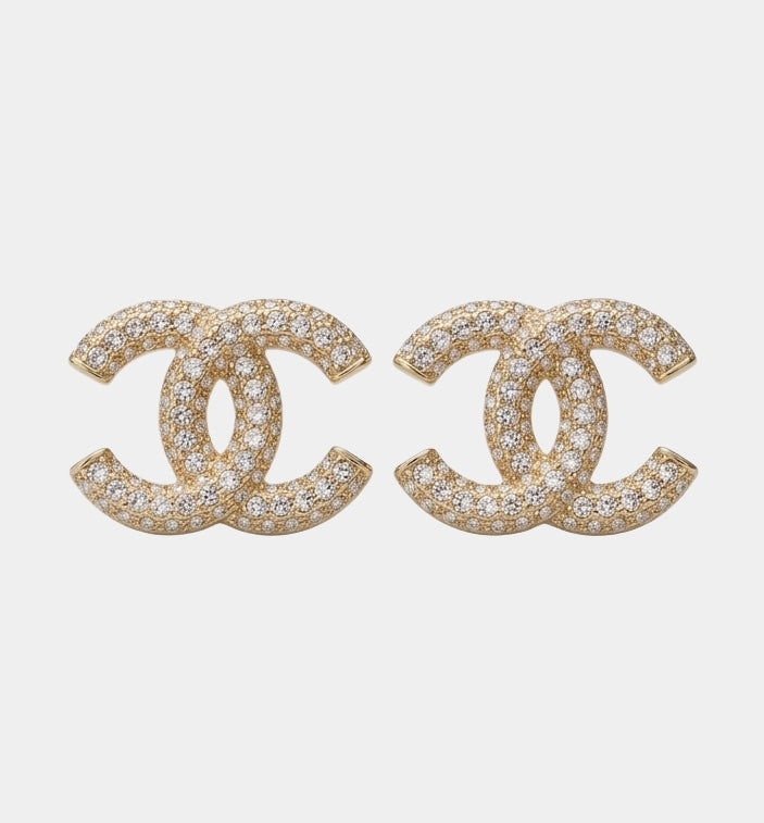 CC Earrings Diamonds 18k Gold