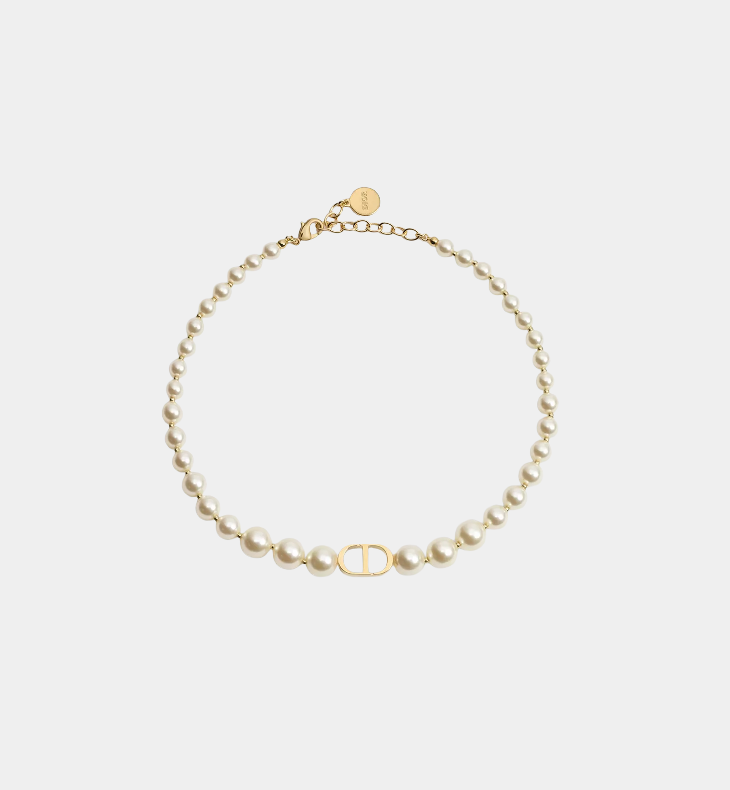 CD Pearl Necklace 18k Gold