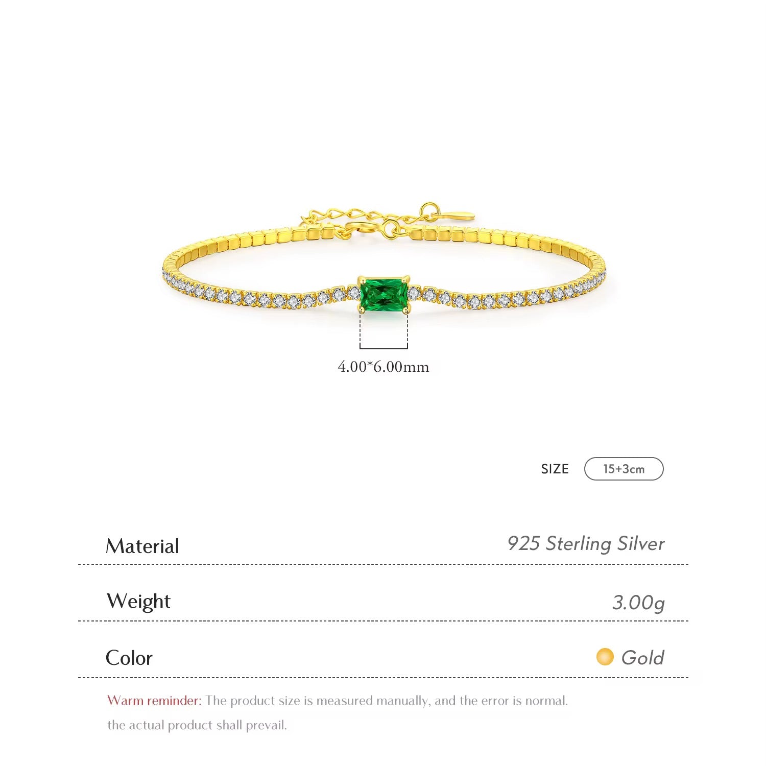 Emerald Halo Tennis Bracelet 18k Gold