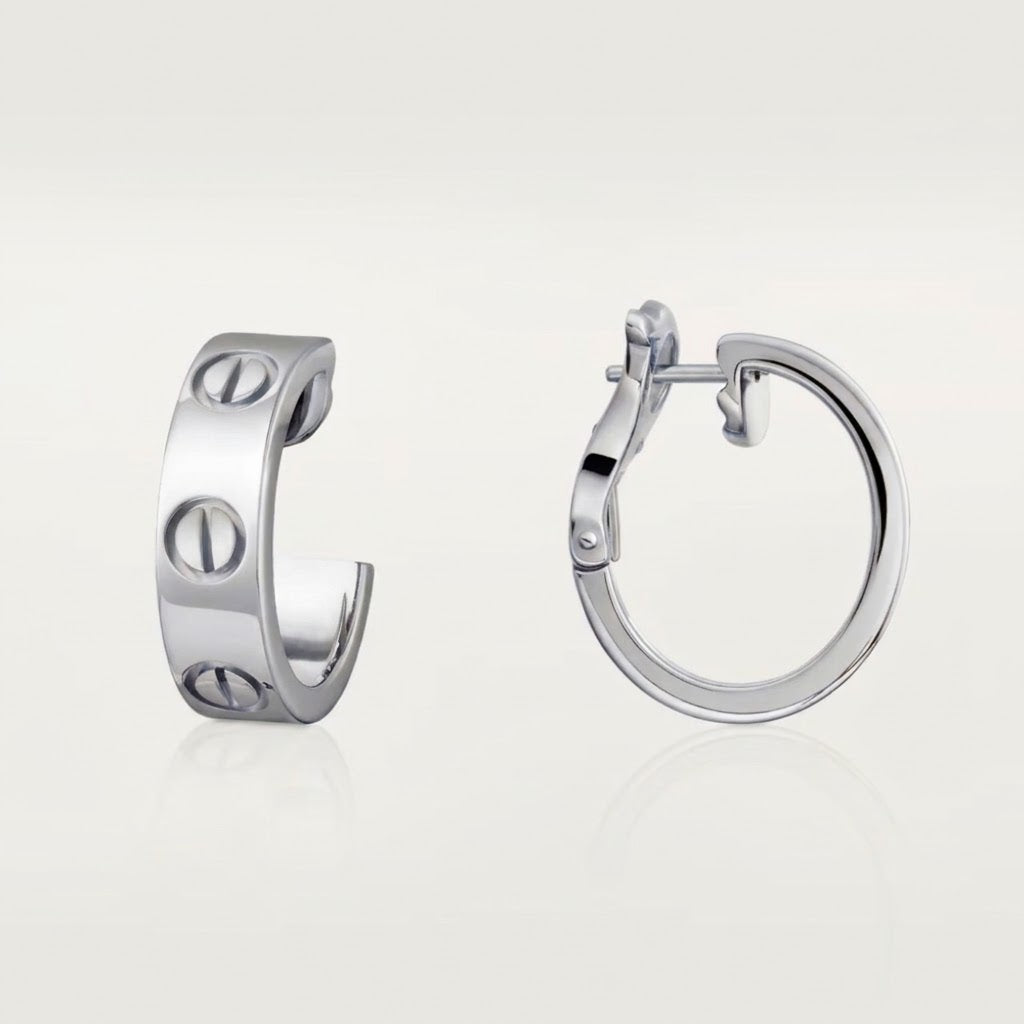 Love Hoop Earrings In Silver