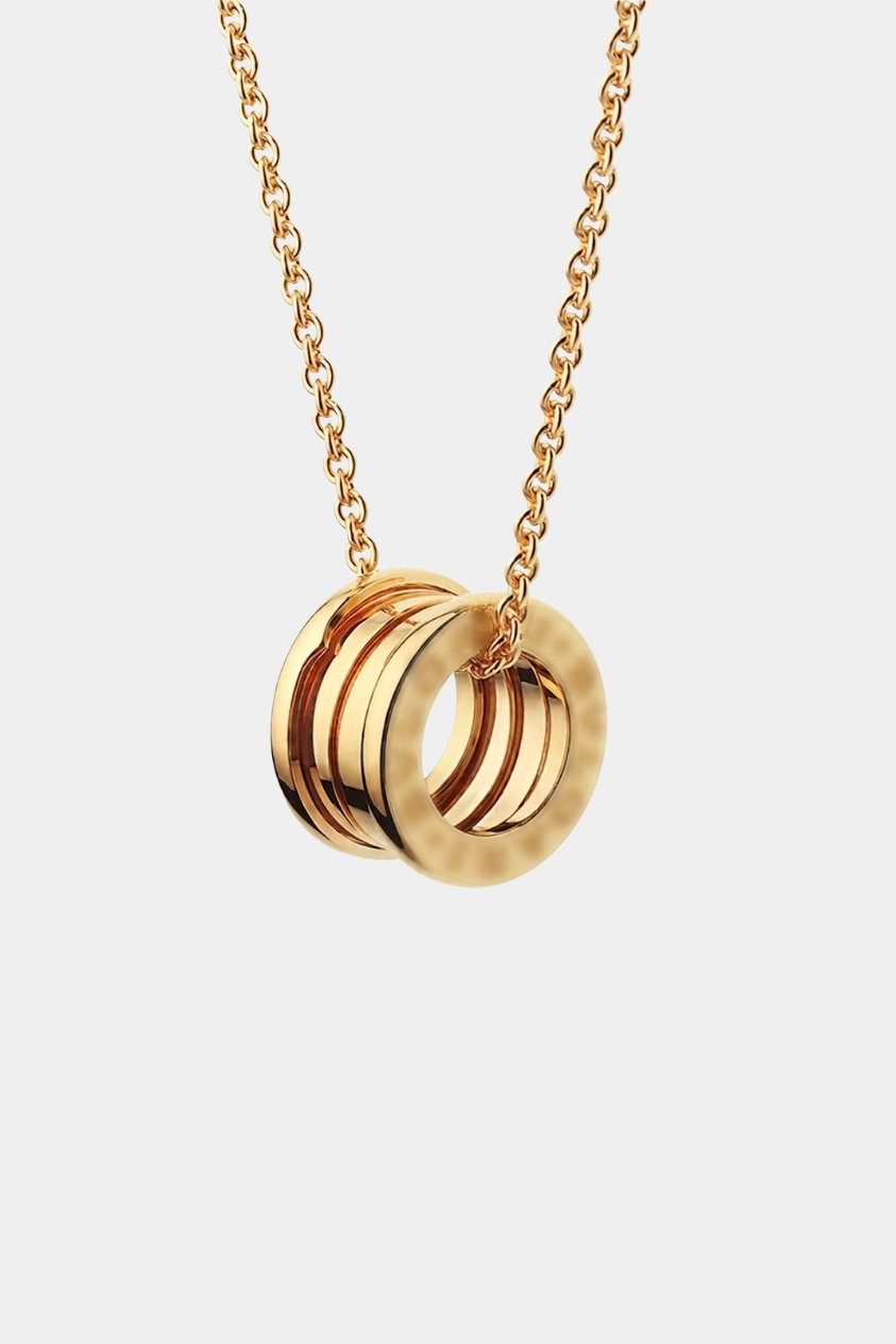 Ring Necklace Round Cut 18k Gold