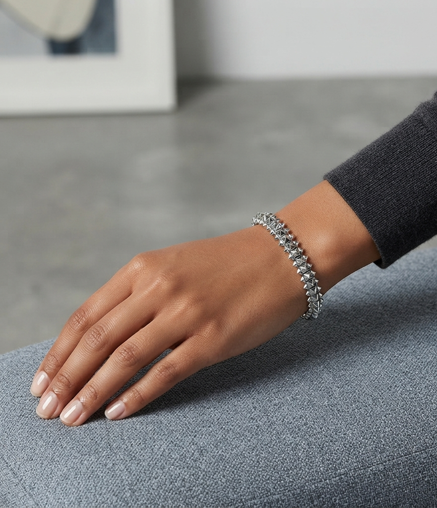 Clash Bangle Bracelet Silver Plated