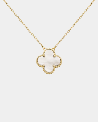 Clover Necklace Four Leaf Mother Of Pearl 18k Gold Pendant Necklace