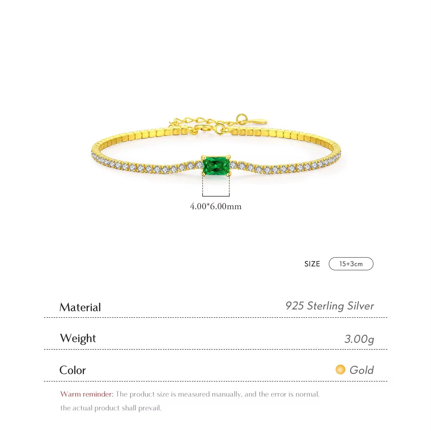 Emerald Halo Tennis Bracelet 18k Gold - Seven Gates