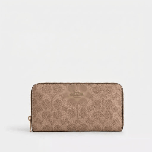 Long Zip Around C Wallet Beige Leather - Seven Gates