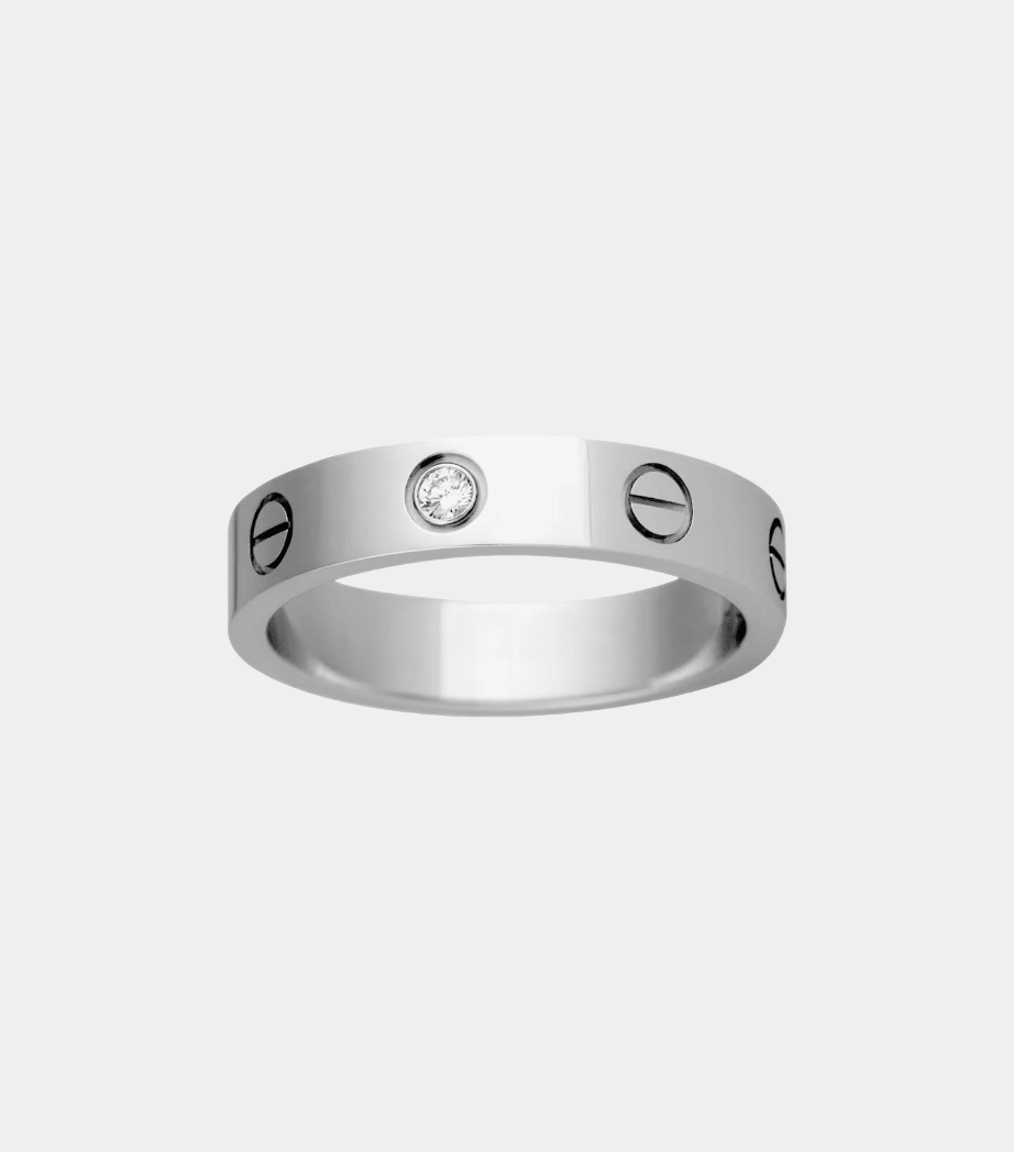 Love Ring Statement Band Piece In Silver With Diamonds - Seven Gates