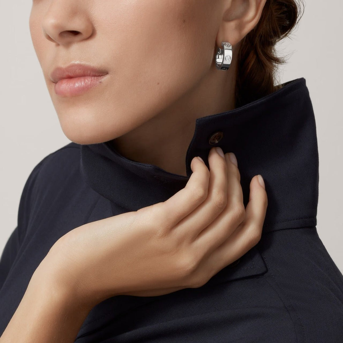 Love Hoop Earrings With Diamonds In Silver - Seven Gates