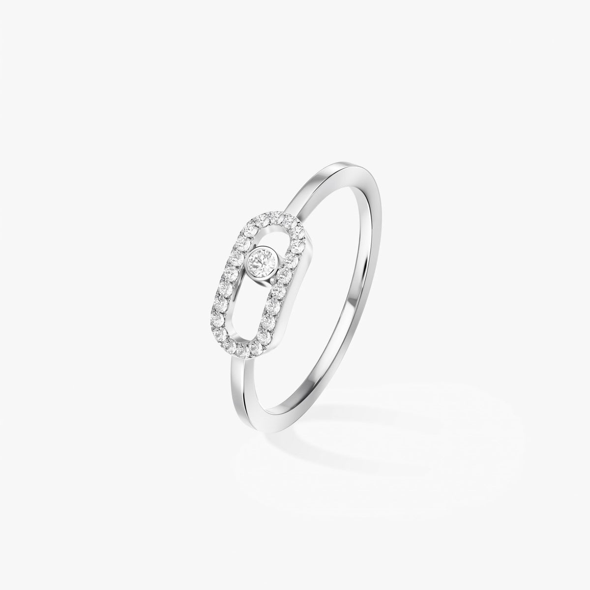 Move Pave Diamond Band Ring In Silver - Seven Gates