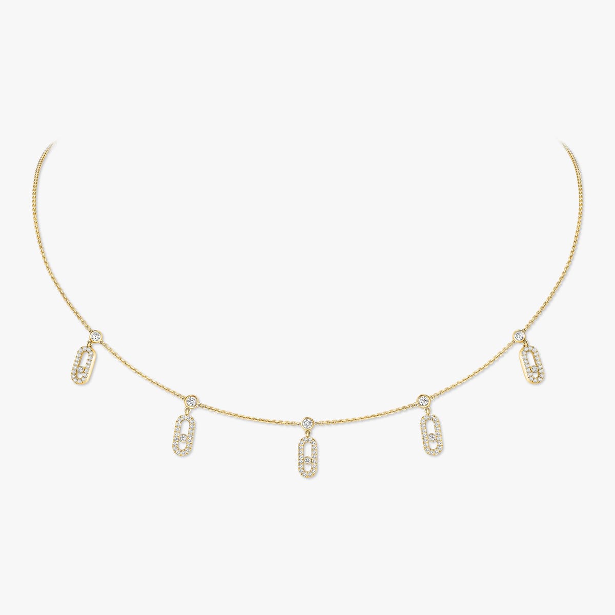 Move Pave Diamond Charm Necklace 18k Gold - Seven Gates