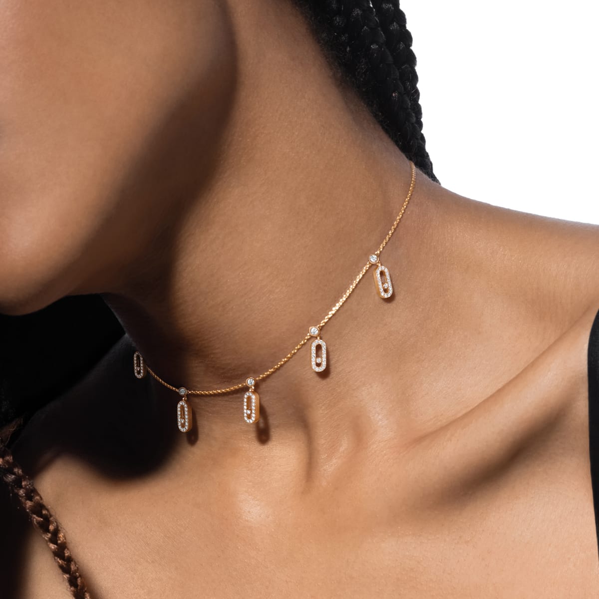Move Pave Diamond Charm Necklace 18k Gold - Seven Gates