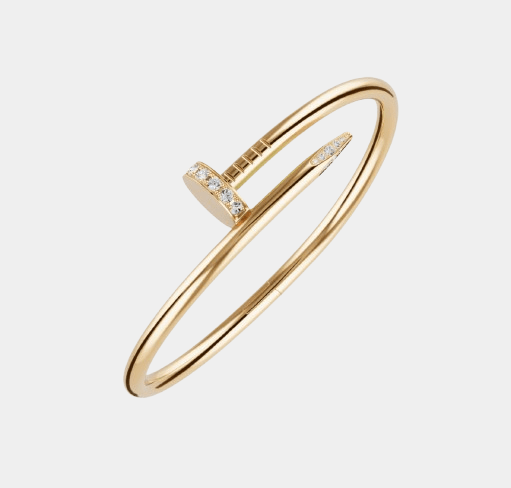 Nail Bracelet Bangle With Zircon Inlaid 18k Gold - Seven Gates