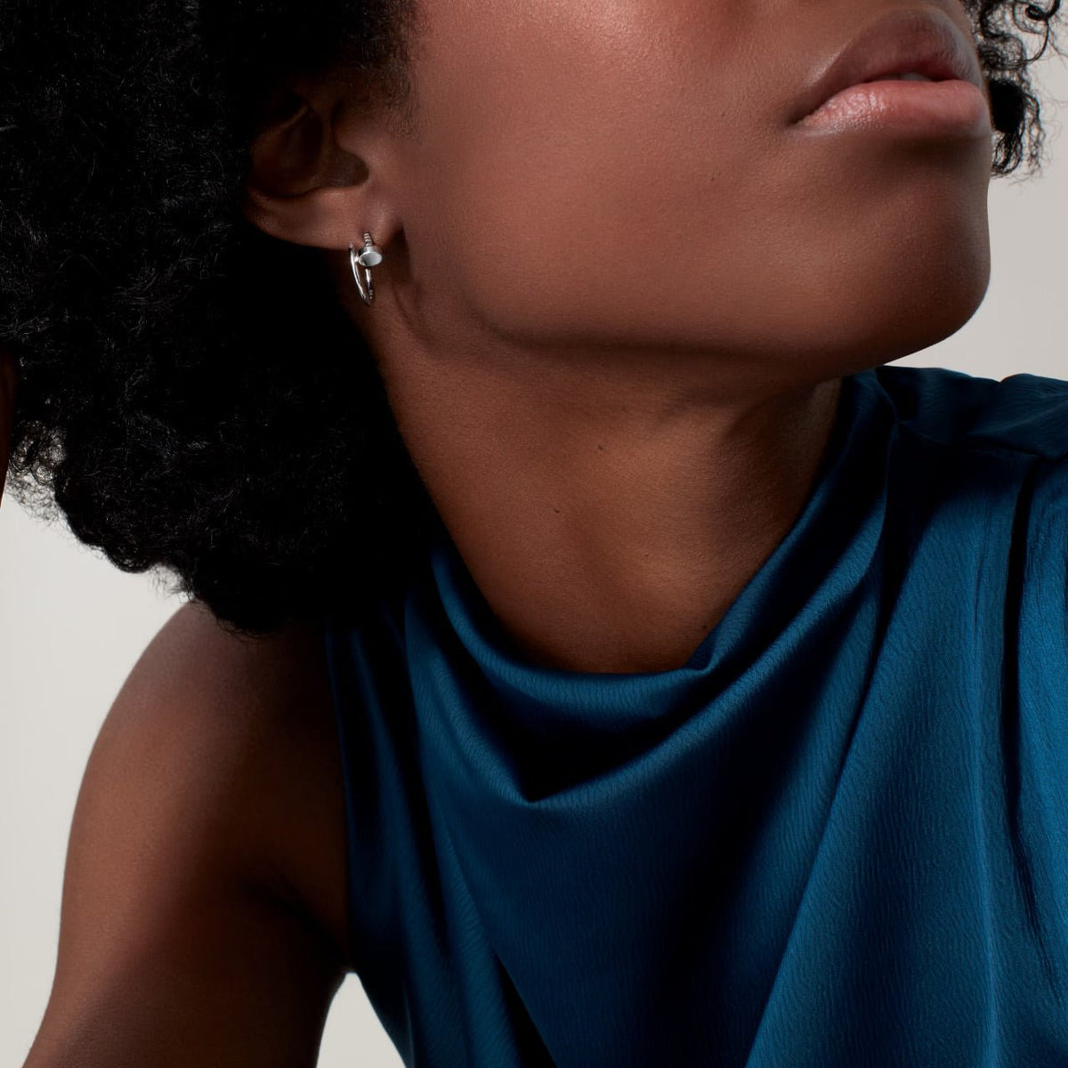 Nail Hoop Earrings In Silver - Seven Gates