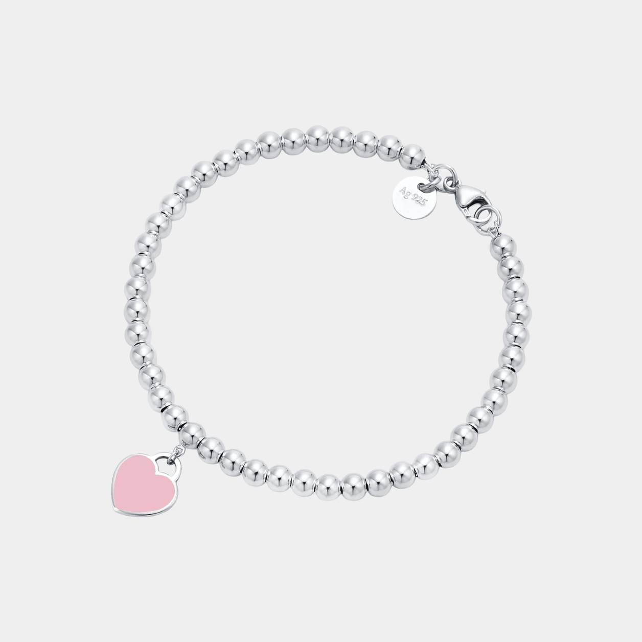 Pink Heart Bracelet in Silver - Seven Gates