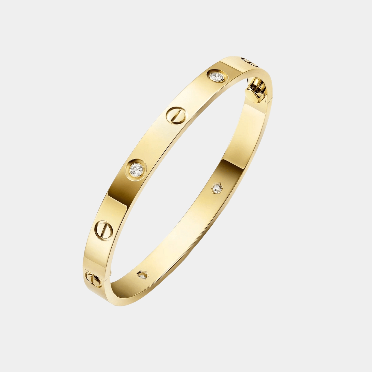 Screw Bangle Love Eternity Bracelet 18k Gold With Zircon - Seven Gates
