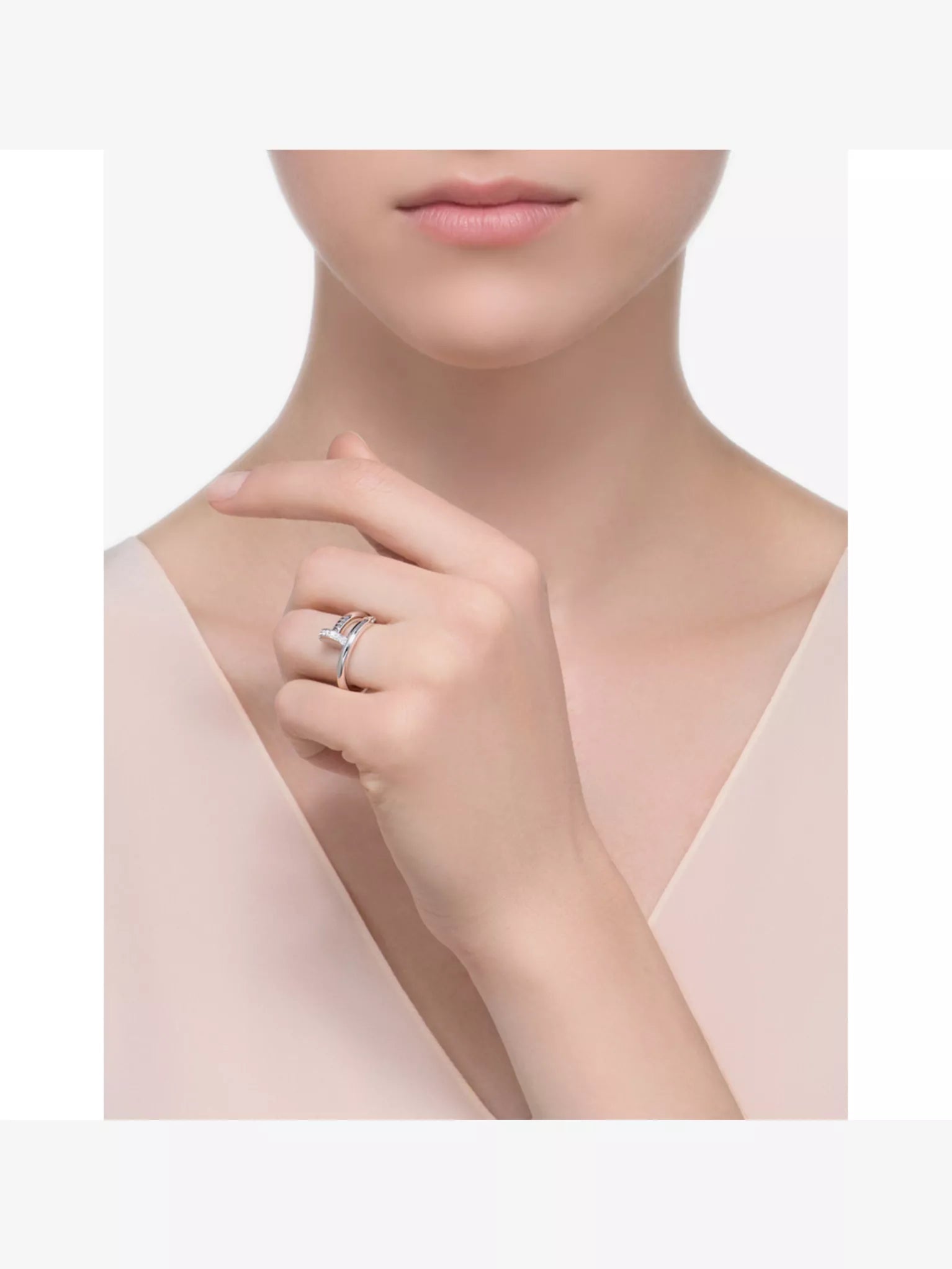 Silver Nail Ring Statement Piece With Diamonds - Seven Gates