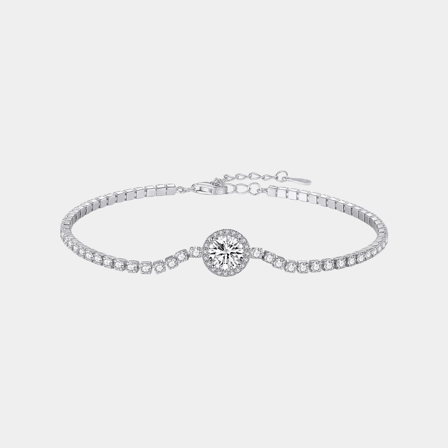Sparkling Halo Tennis Bracelet S925 Sterling Silver - Seven Gates