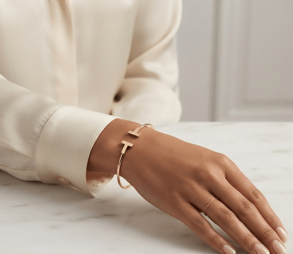 T Wire Bracelet 18k Gold Bangle - Seven Gates