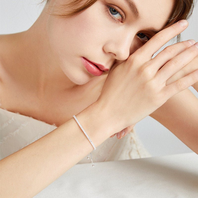 Tennis Bracelet Sterling Silver Adjustable - Seven Gates