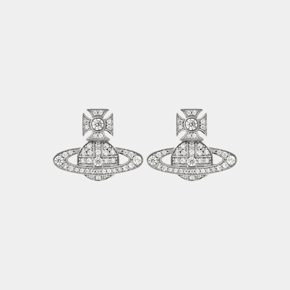 Vivienne Planet Earrings in Silver With Diamonds - Seven Gates