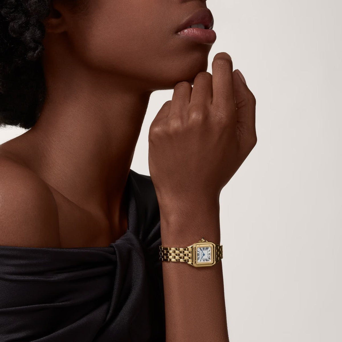 Women Mini Panther Watch Roman Numeral Quartz Movement 18k Gold - Seven Gates