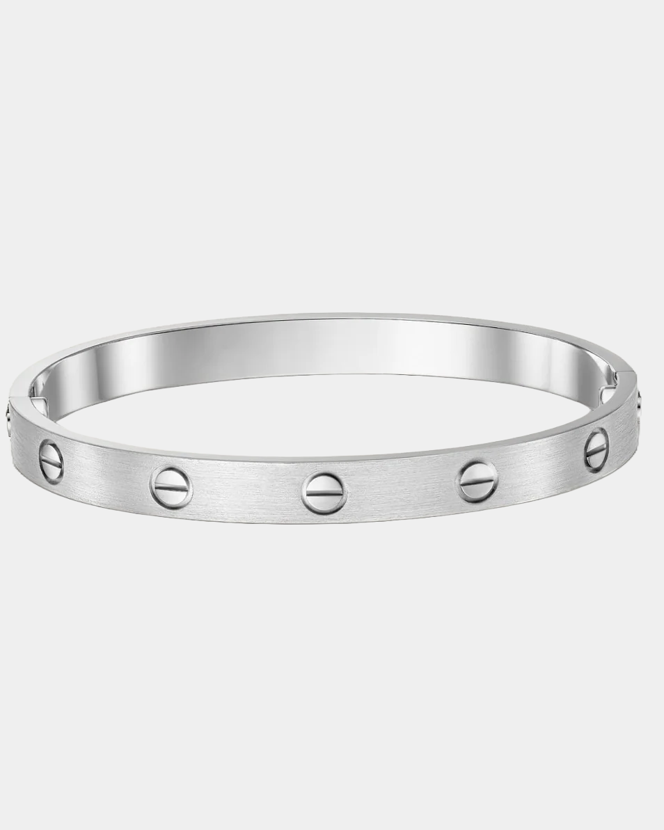 Screw Bangle Love Eternity Silver Bracelet