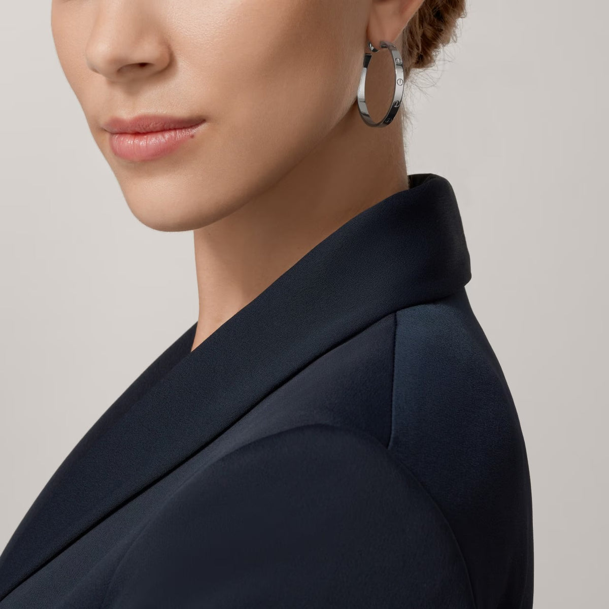 Love Hoop Large Earrings In Silver