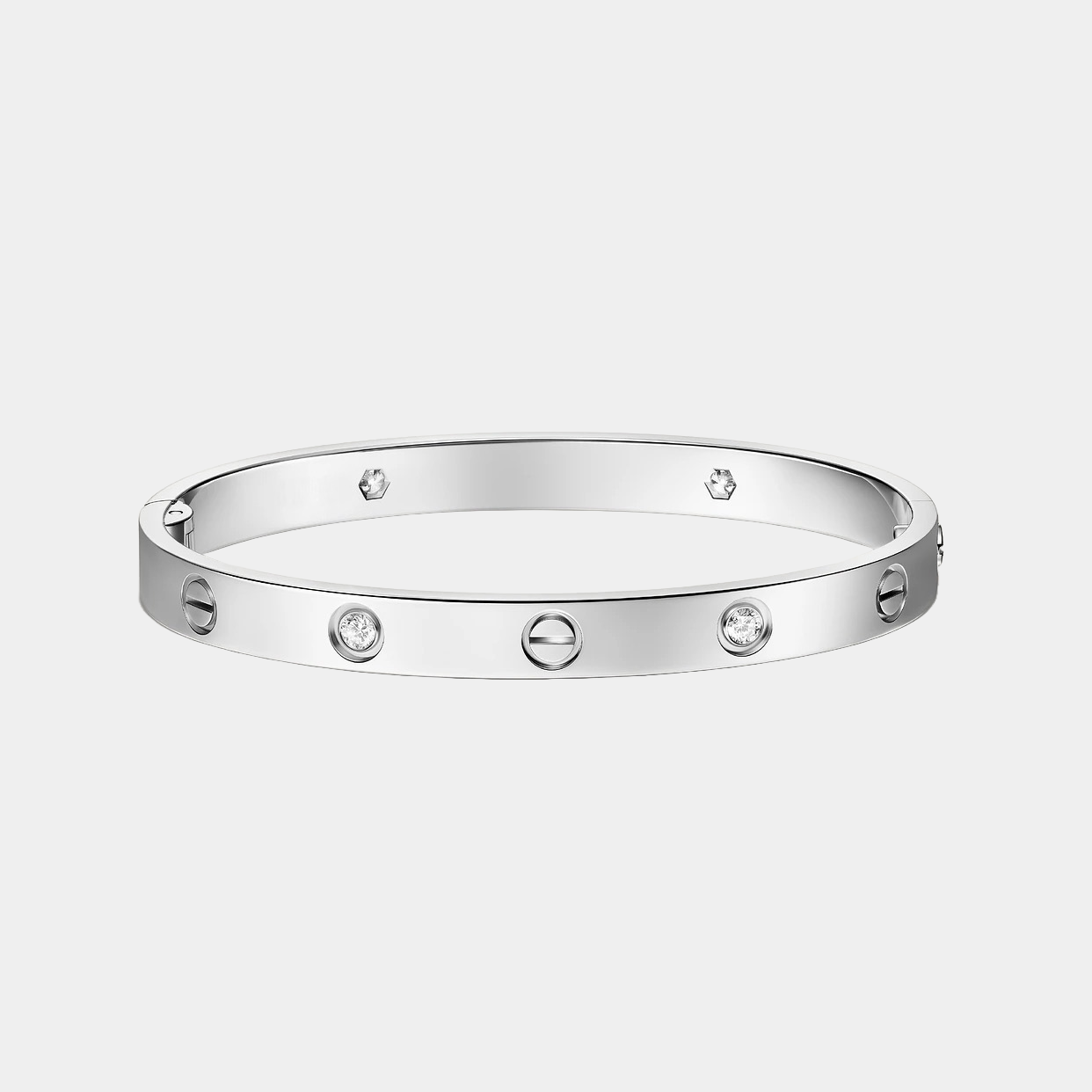 Screw Bangle Love Eternity Bracelet Silver With Zircon