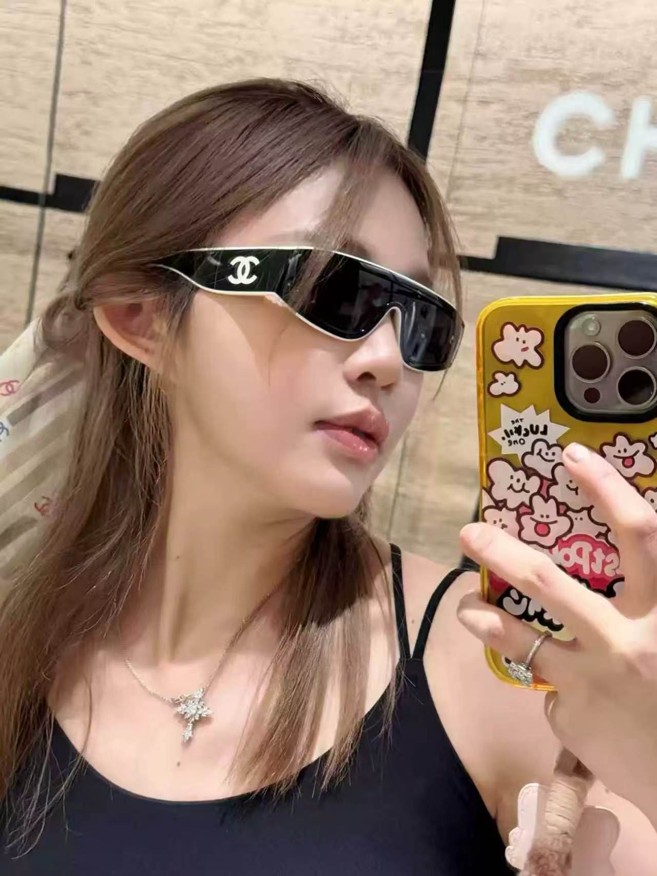 CC Rectangular Frame Sunglasses