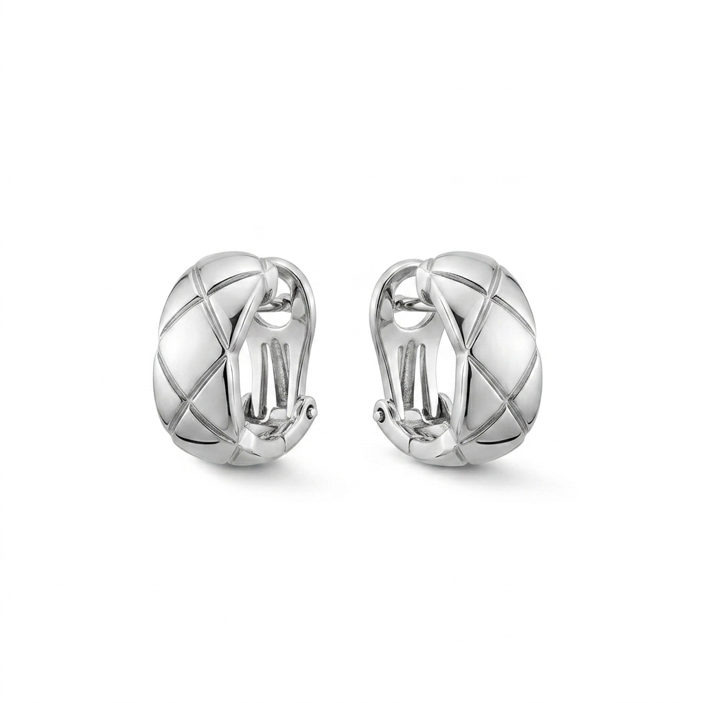 Coco Earrings CC Silver Hoop