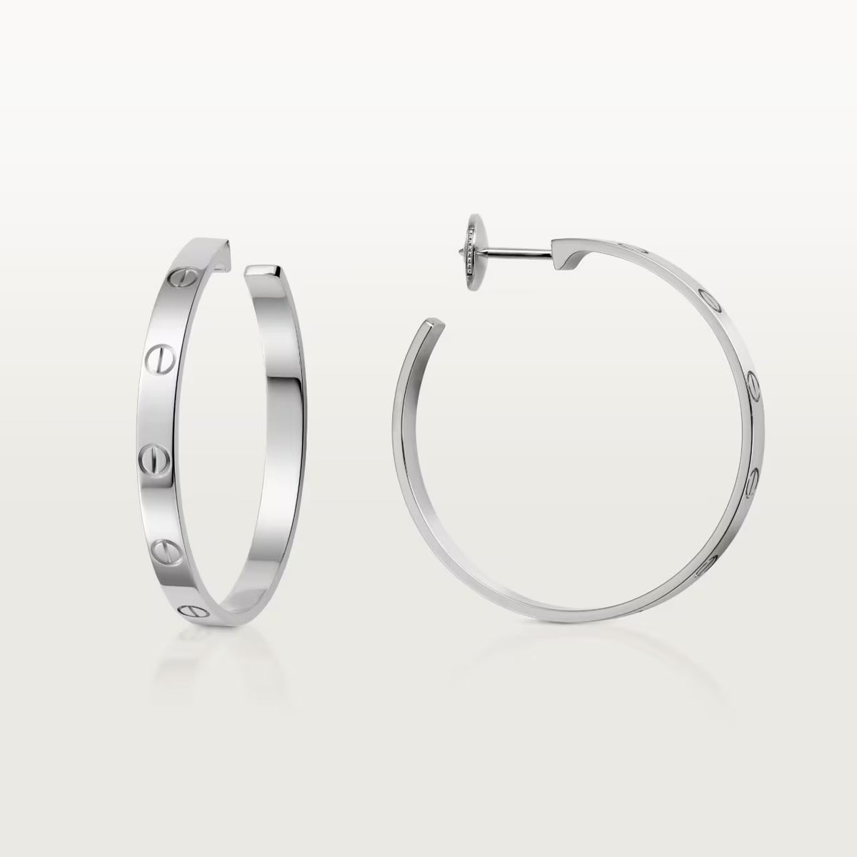 Love Hoop Large Earrings In Silver