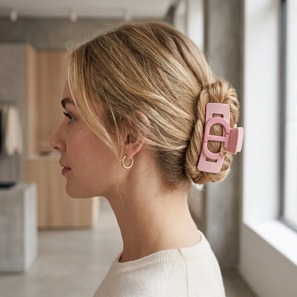 CD Hair Claw Clip Style In Pink