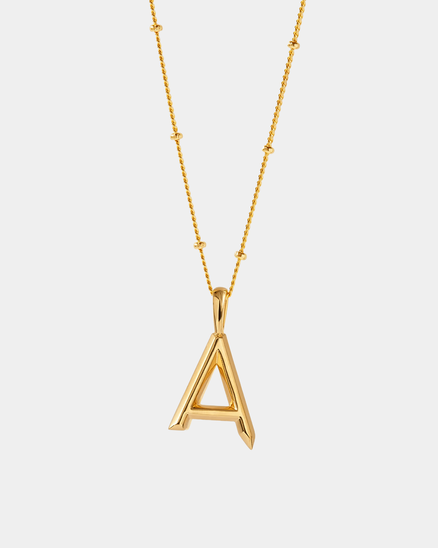 A Letter Initial Necklace 18k Gold - Seven Gates