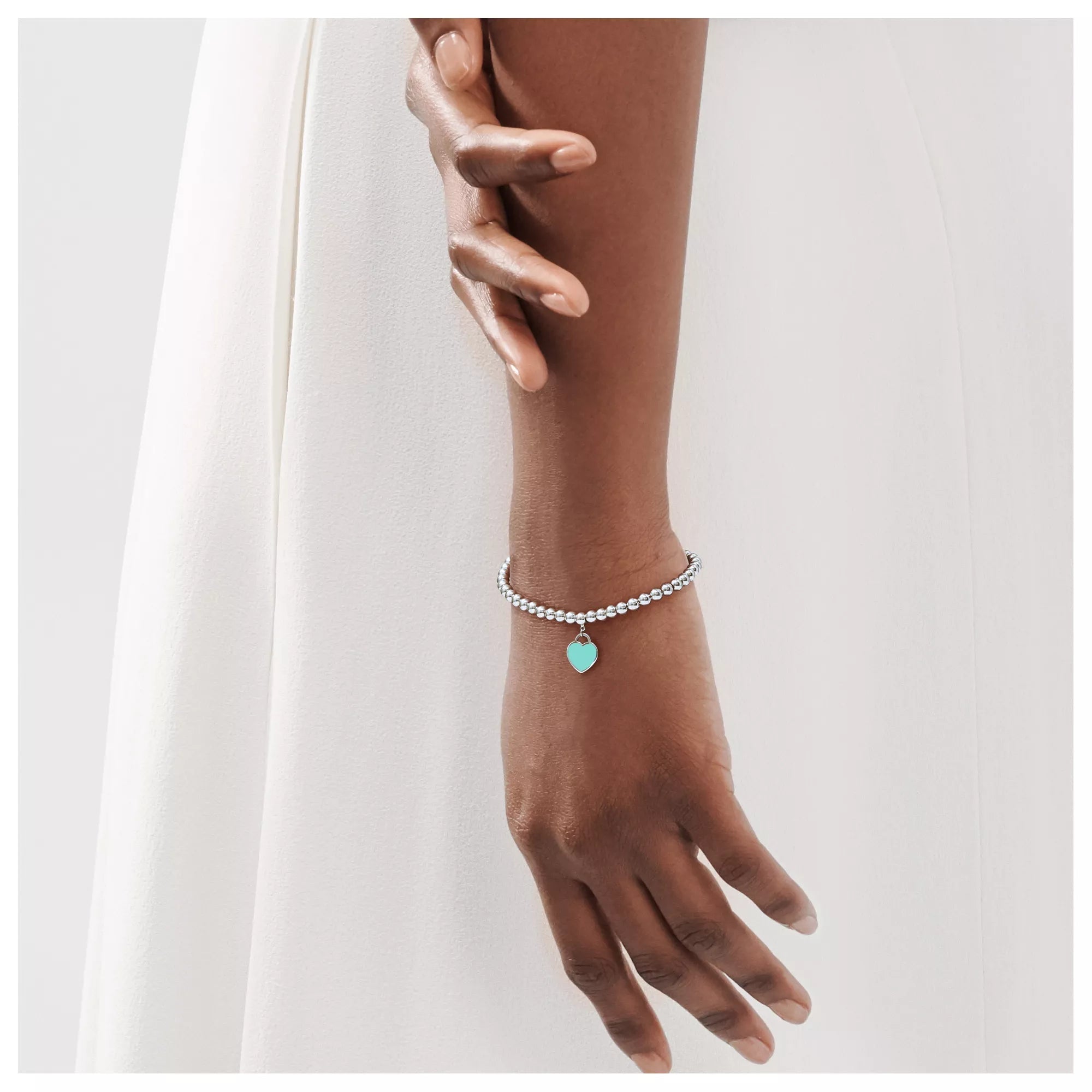 Blue Heart Bead Bracelet in Silver - Seven Gates