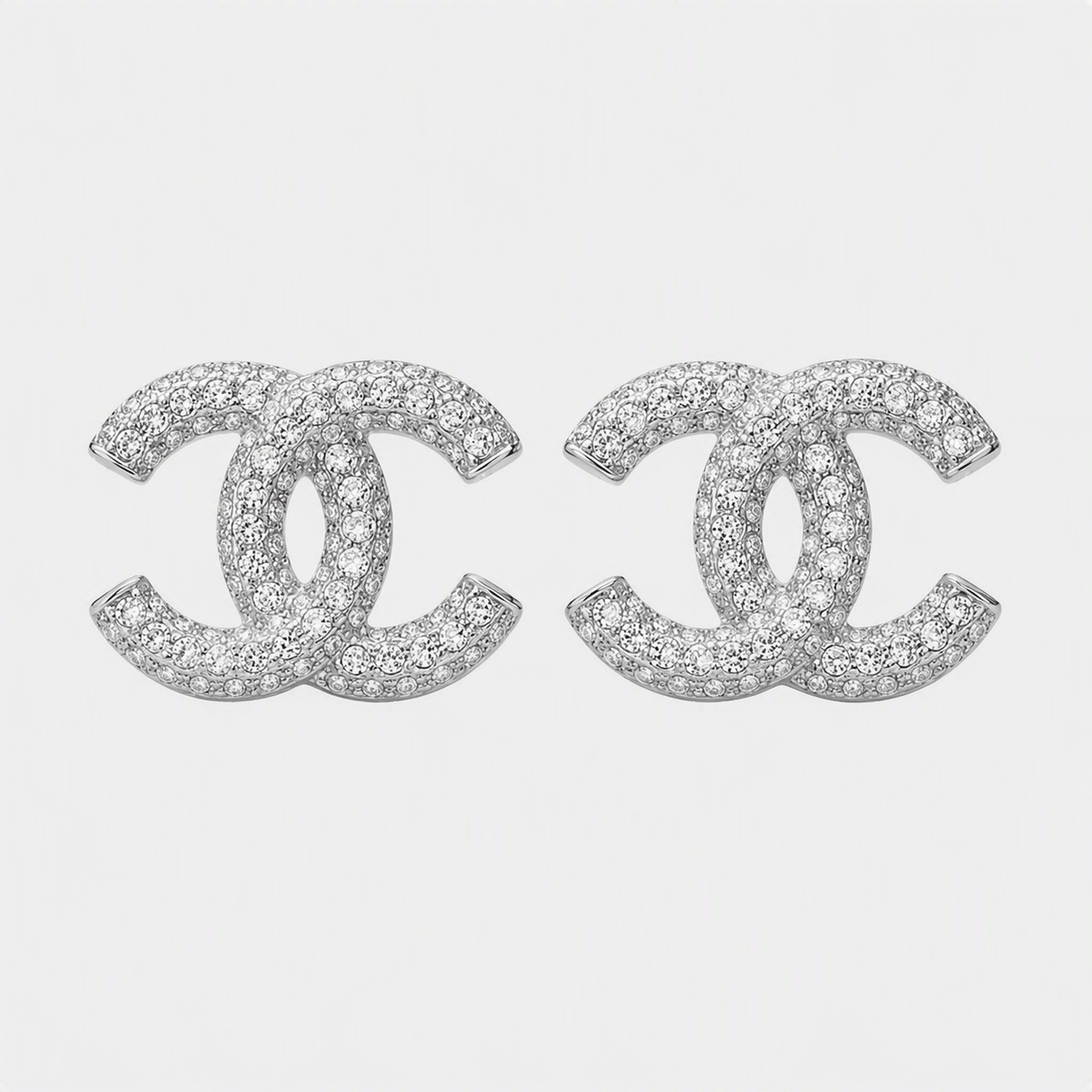 CC Earrings Diamonds In Silver - Seven Gates