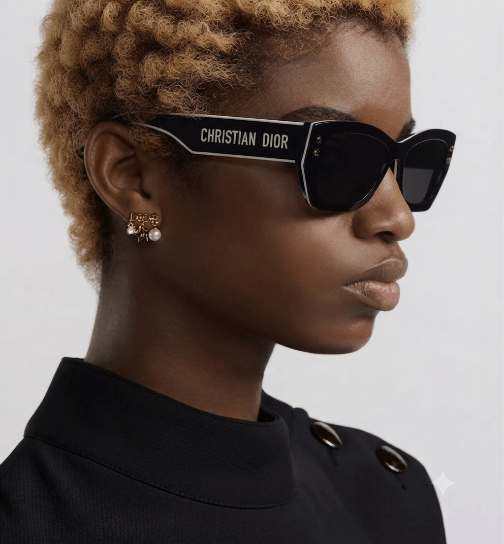 CD Black Rectangular Sunglasses - Seven Gates