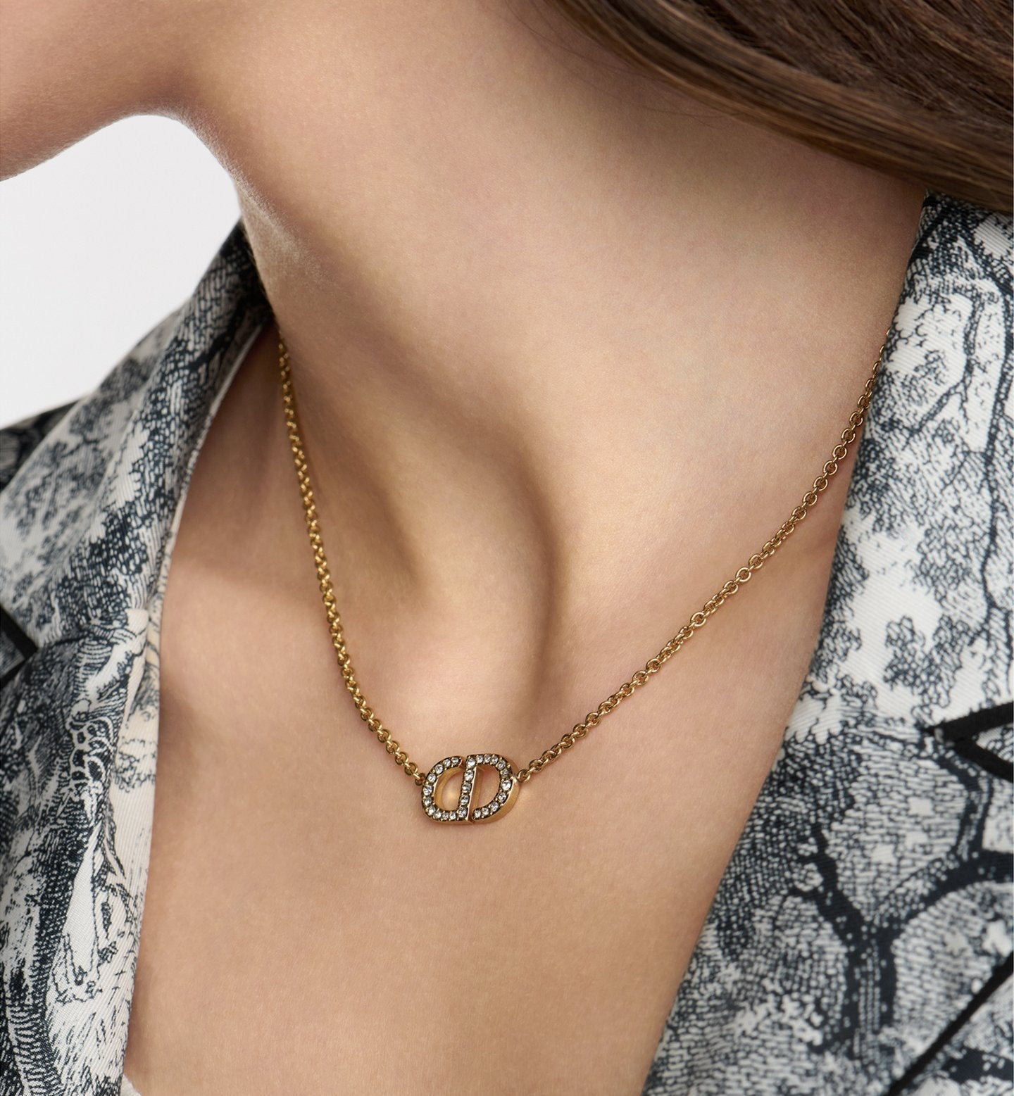 CD Pendant Necklace 18k Gold & Silver Crystals - Seven Gates