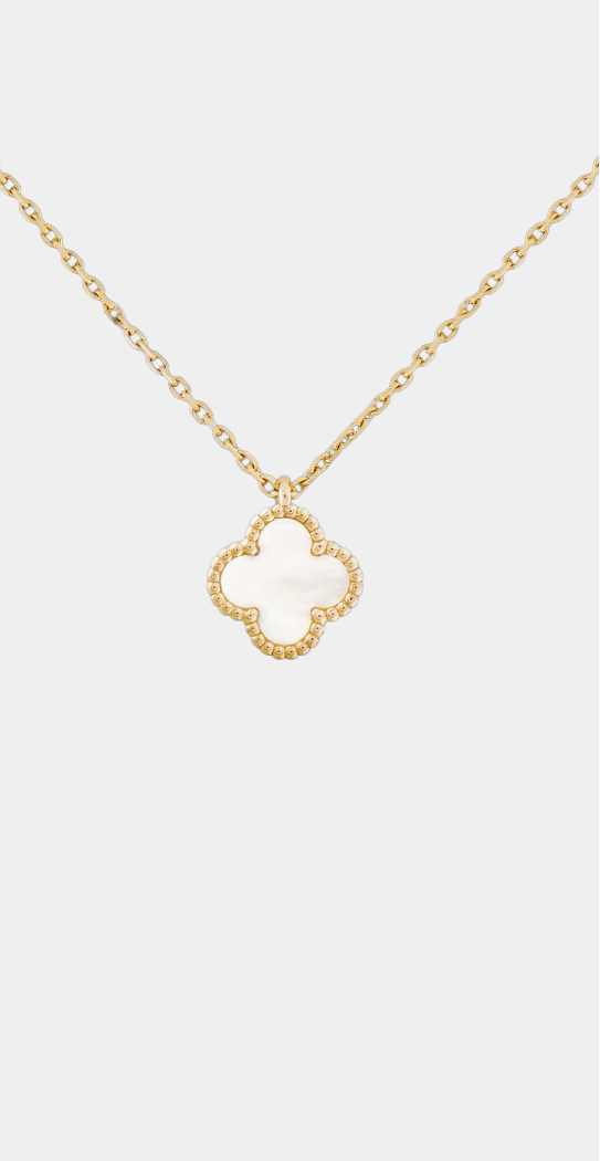 Clover Necklace Four Leaf Mini Mother Of Pearl 18k Gold Pendant Necklace - Seven Gates