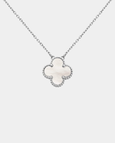 Clover Necklace Lucky Clover Four Leaf Flower Silver Pendant Necklace - Seven Gates