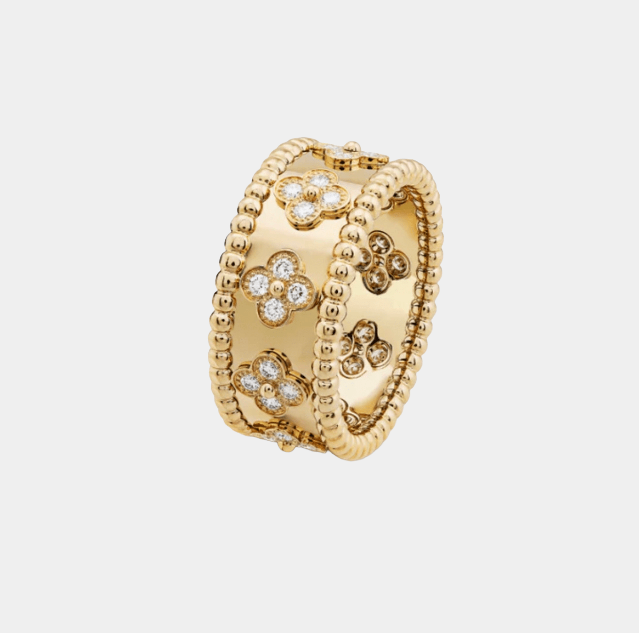 Clover Ring With Diamonds 18k Gold - Seven Gates