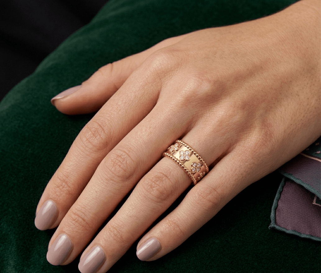 Clover Ring With Diamonds 18k Gold - Seven Gates