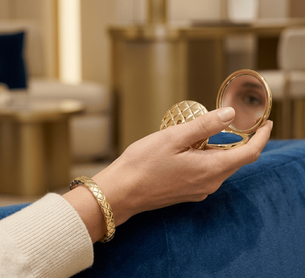 Coco Bracelet Quilted 18k Gold Bangle - Seven Gates