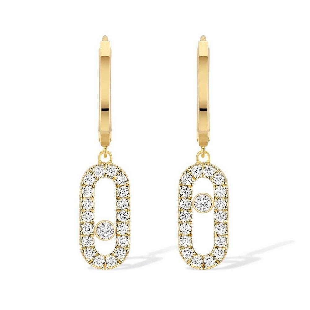 Drop Earrings Pave Move Diamond 18k Gold - Seven Gates