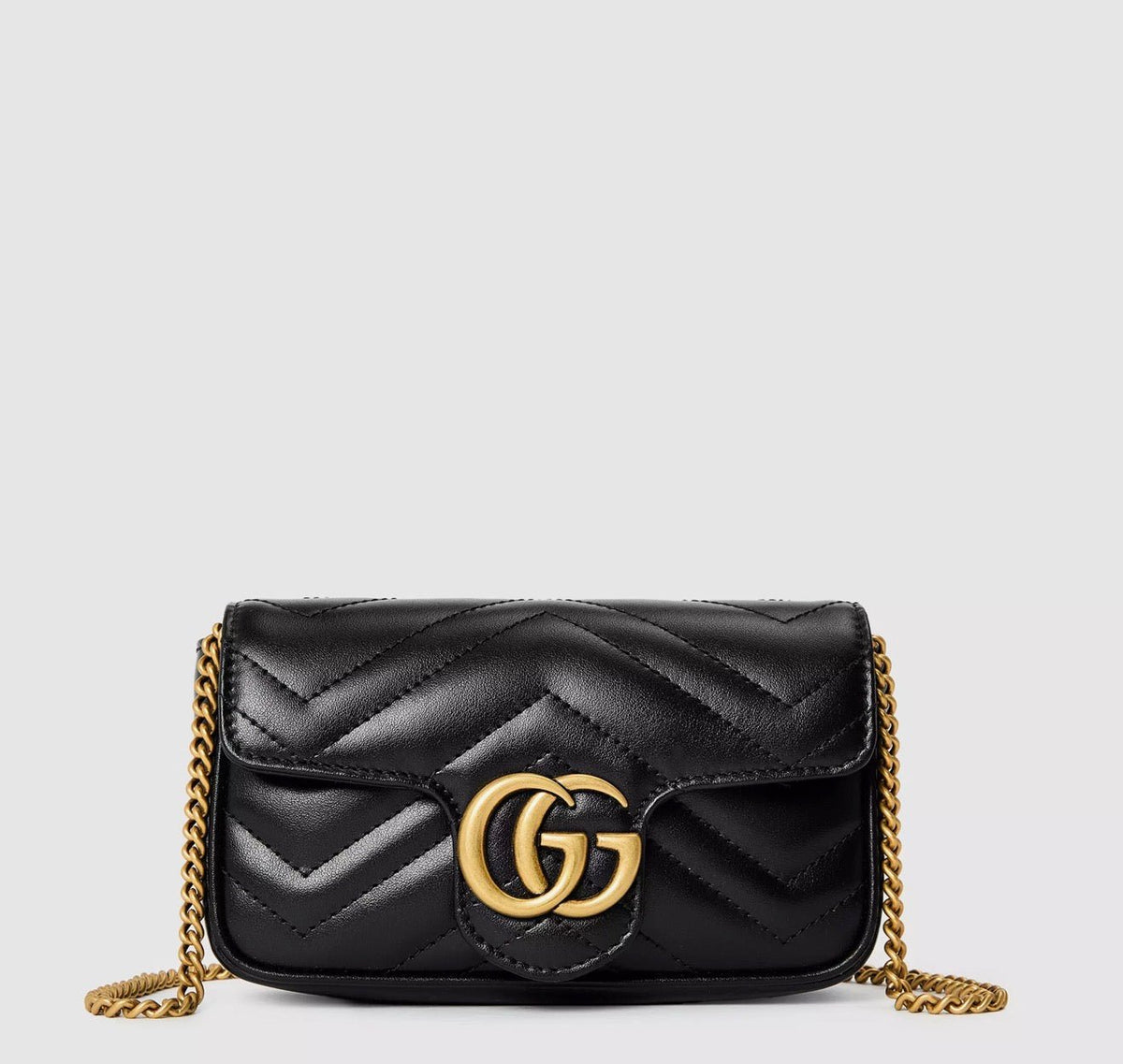 GG Women Mini Hand Bag Black Leather - Seven Gates