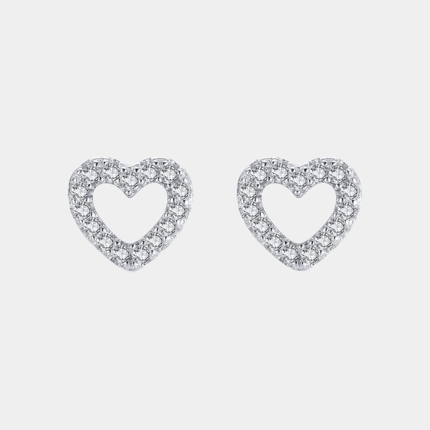 Heart Earrings With Zircon Crystal S925 Silver Plated - Seven Gates