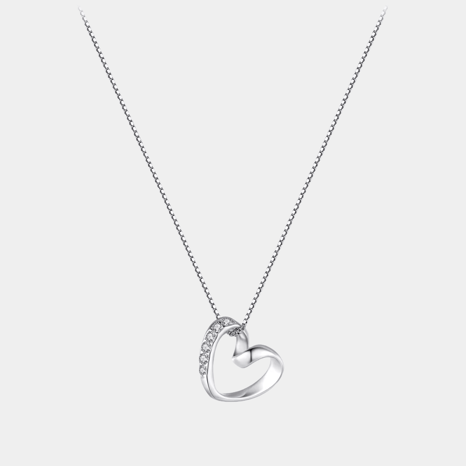 Infinity Love Heart Necklace Hallow Pendant In S925 Sterling Silver With Zircon - Seven Gates