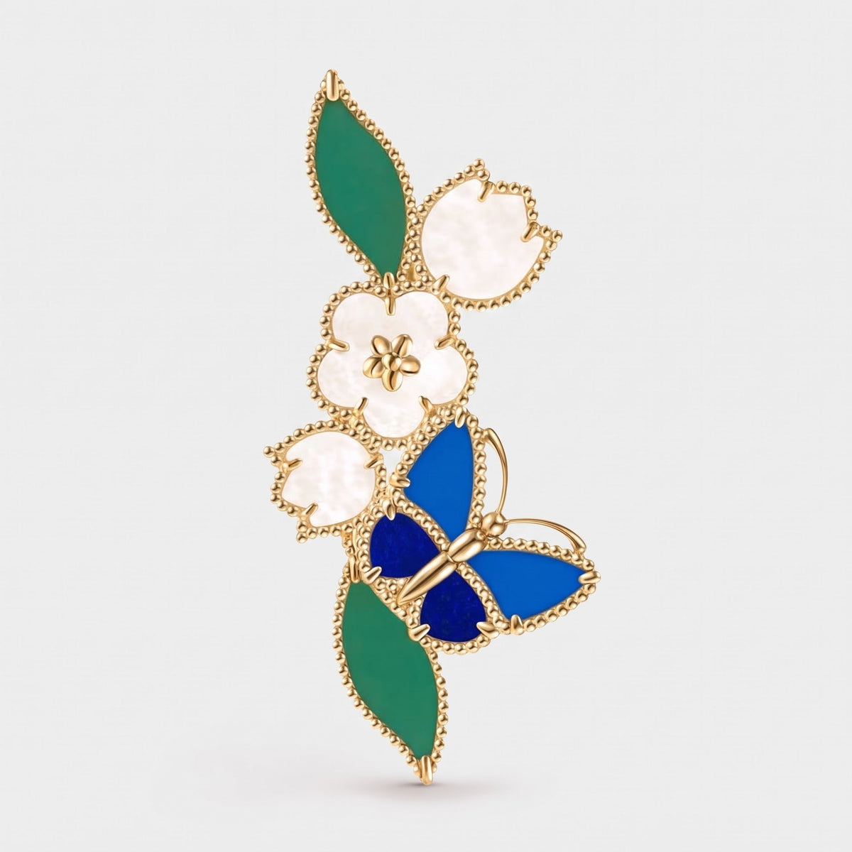 Lucky Clover Butterfly Brooch 18k Gold - Seven Gates