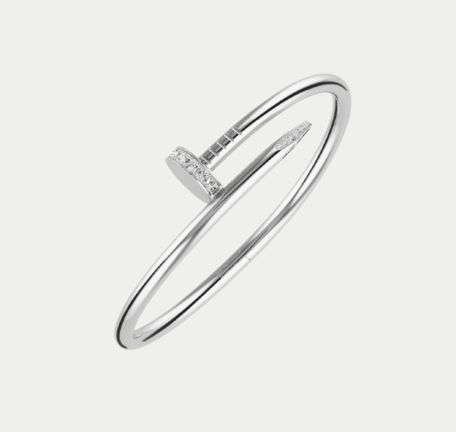 Nail Bracelet Silver Bangle With Zircon Inlaid